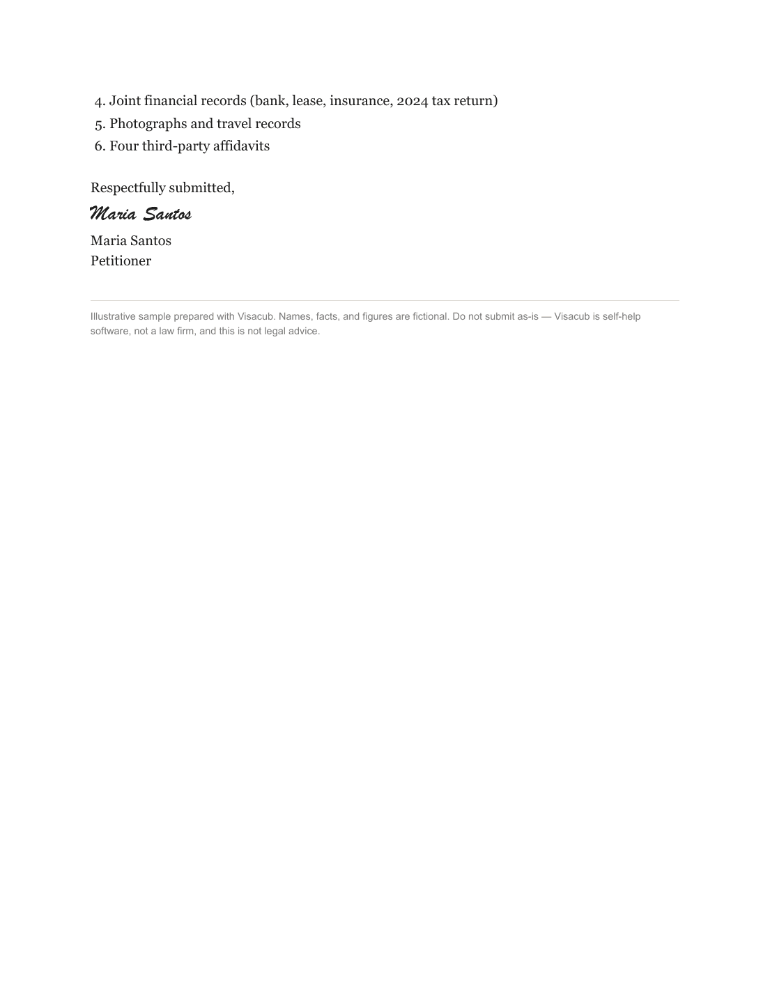 I-130 Cover Letter — page 2